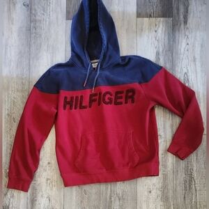 Tommy Hilfiger Denim Men's Red/Navy Colorblock hoodie